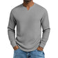 Heren Slim Fit Wafelgebreid V-hals Shirt