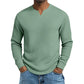 Heren Slim Fit Wafelgebreid V-hals Shirt
