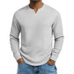Heren Slim Fit Wafelgebreid V-hals Shirt