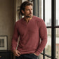 Heren Slim Fit Wafelgebreid V-hals Shirt