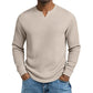 Heren Slim Fit Wafelgebreid V-hals Shirt