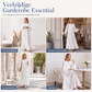 Dames maxi-jurk met strookzoom en lange mouwen