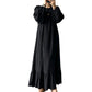 Dames maxi-jurk met strookzoom en lange mouwen