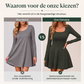 Damesmini-jurk met vierkante hals en lange mouwen