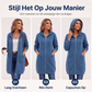 Hoodiejack van halflange lengte voor dames, casual vest met rits en zakken
