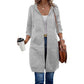Hoodiejack van halflange lengte voor dames, casual vest met rits en zakken