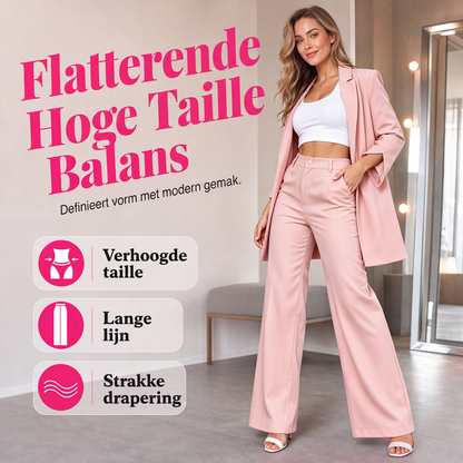 Elegant blazer en broek met rechte pijpen set voor dames