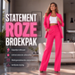 Elegant blazer en broek met rechte pijpen set voor dames