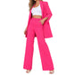 Elegant blazer en broek met rechte pijpen set voor dames