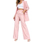 Elegant blazer en broek met rechte pijpen set voor dames