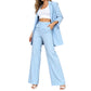 Elegant blazer en broek met rechte pijpen set voor dames