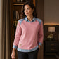 Dames sweatshirt met lange mouwen en patchwork van denim