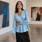 Elegant fluwelen dameshesje met V-hals
