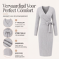 Elegant V-hals gebreid geribd overslagjurk met strik voor dames