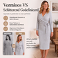Elegant V-hals gebreid geribd overslagjurk met strik voor dames
