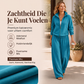 Dames set van vest met rits en wijde pijpen broek