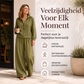 Dames set van vest met rits en wijde pijpen broek
