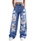 🔥 50% KORTING ✨ Dames Gescheurde Wide Leg Jeans met Hoge Taille 👖 Trendy Destroyed Look, Comfortabele Fit & Moderne Stijl
