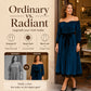 Off-shoulder fluwelen midijurk voor dames