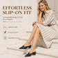 Dames-slippers met spitse neus en dikke hak