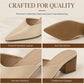Dames-slippers met spitse neus en dikke hak