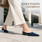 Dames-slippers met spitse neus en dikke hak