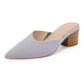 Dames-slippers met spitse neus en dikke hak