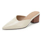 Dames-slippers met spitse neus en dikke hak