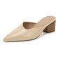 Dames-slippers met spitse neus en dikke hak