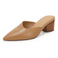 Dames-slippers met spitse neus en dikke hak