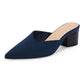 Dames-slippers met spitse neus en dikke hak