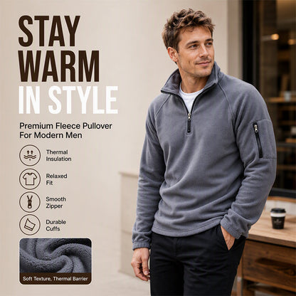 Polarfleece-trui met halve rits voor heren