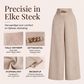 Dames wijde pijpen broek met geplooid elastische tailleband