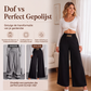 Dames wijde pijpen broek met geplooid elastische tailleband