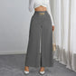 Dames wijde pijpen broek met geplooid elastische tailleband