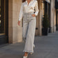 Dames jeans met geplooide zoom