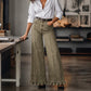 Dames jeans met geplooide zoom