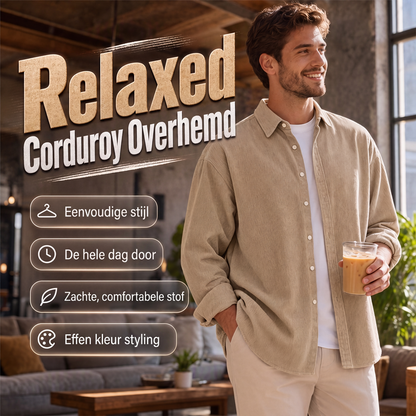 🔥 Tijdelijke Aanbieding ✨ Heren Casual Corduroy Overhemd met Knopen 👔 Zachte Textuur, Klassieke Look & Comfortabele Pasvorm