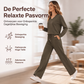 🔥 Tijdelijke Aanbieding ✨ Dames Casual 2-Delige Loungebroek & Top Set 👚👖 Ultiem Comfort, Relaxte Pasvorm & Stijlvolle Look