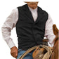 Heren Vintage Revers Viskraal Tweed Gilet