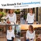 Casual damesblouse met gehaakt kant en 3/4 mouwen, patchwork design