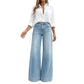 Beenverlengende jeans met wijde pijpen