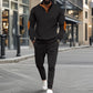 Set met casual gebreid herensweatshirt met halve rits en broek