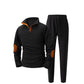 Set met casual gebreid herensweatshirt met halve rits en broek