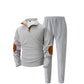 Set met casual gebreid herensweatshirt met halve rits en broek
