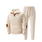 Set met casual gebreid herensweatshirt met halve rits en broek