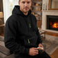 Warme utility-hoodie met kwartrits voor heren