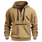 Warme utility-hoodie met kwartrits voor heren