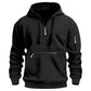 Warme utility-hoodie met kwartrits voor heren