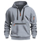 Warme utility-hoodie met kwartrits voor heren